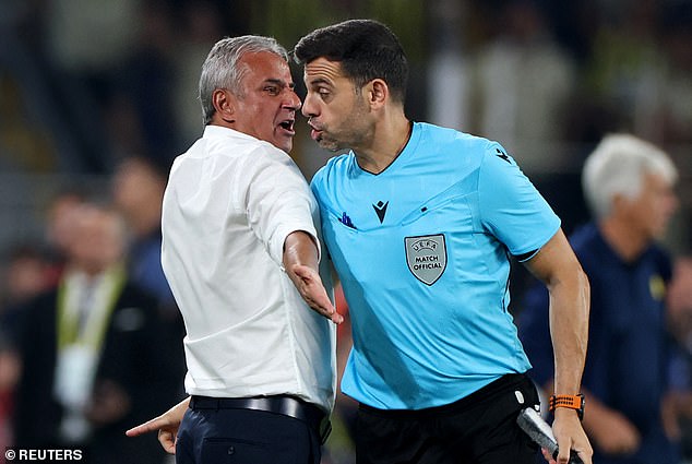Kartal, who returned to Fenerbahce for his fourth spell in charge of the team in June, was targeted by fans behind the dugout during Thursday's Champions League match against Roma
