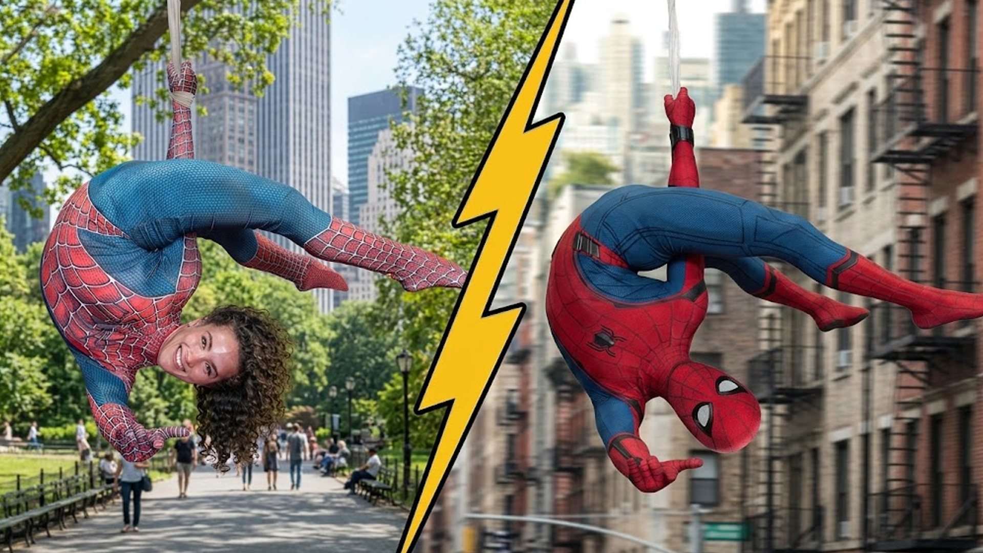 I recreated famous Spider-Man movie stunts