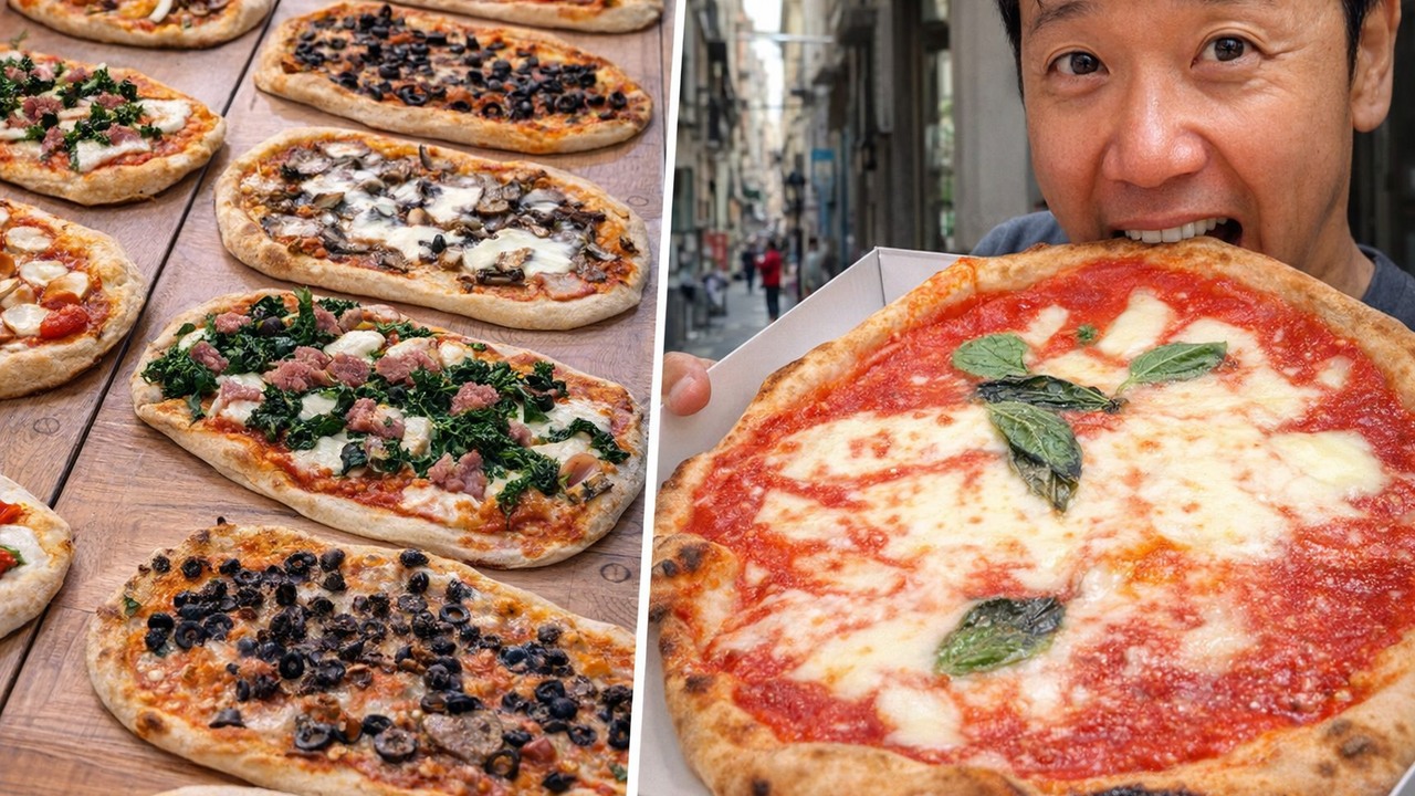 Rome and Naples make pizza completely differently, he tried both to ...