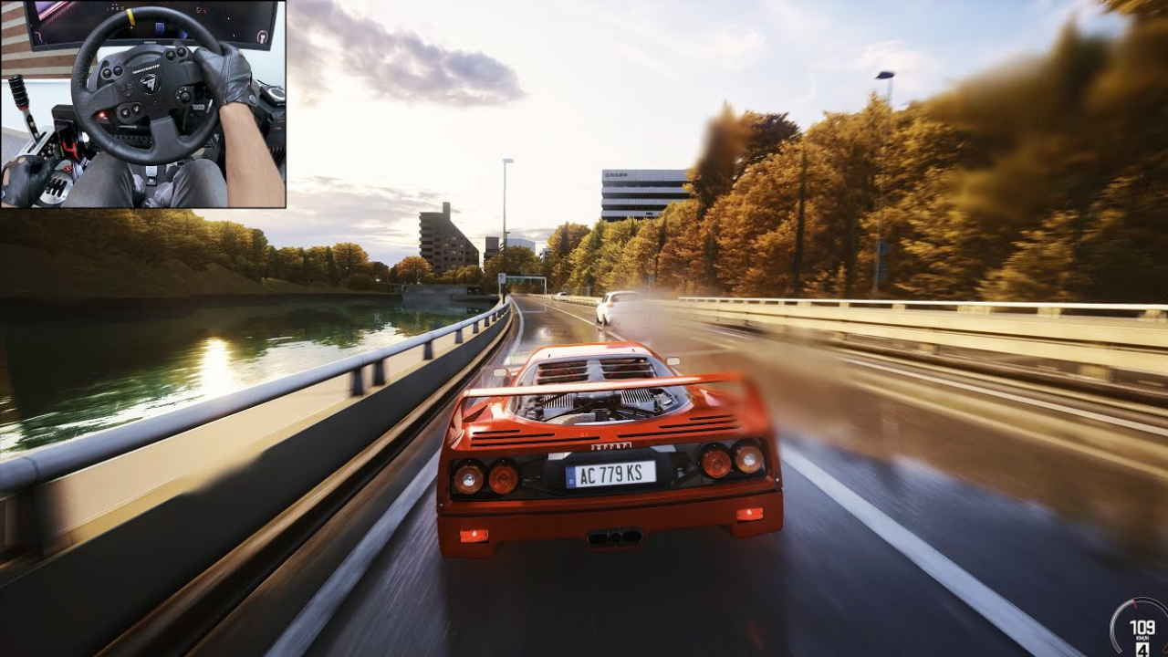 Classic Ferrari F40 performance meets advanced racing simulation