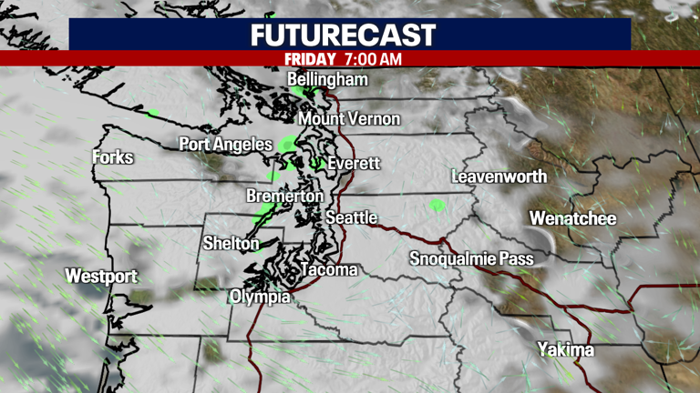 Seattle weather: Mostly cloudy Friday, showers return later Saturday