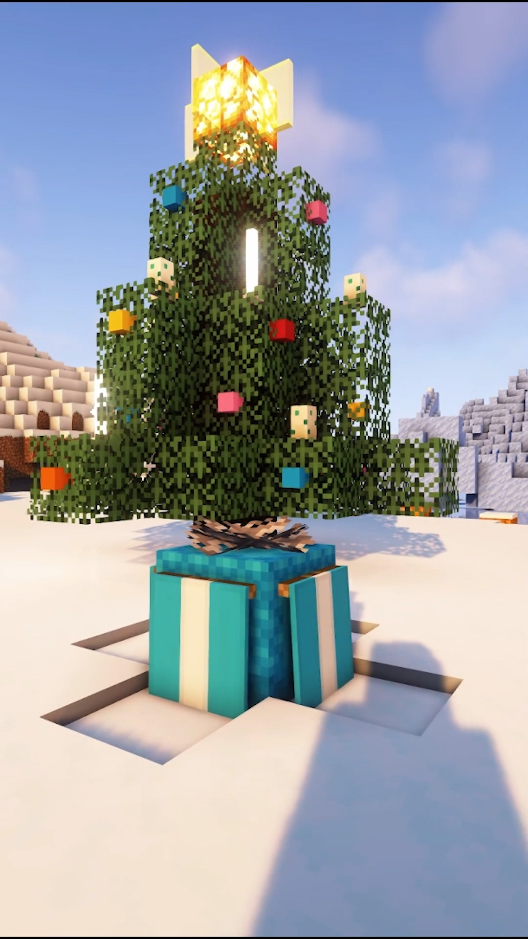 Minecraft shulker presents Christmas tree build tutorial