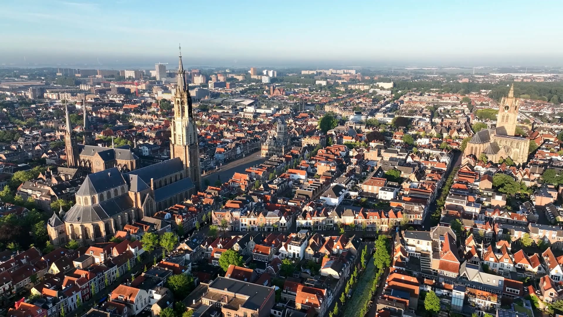 Drone soars over Delft: A view of historic Dutch charm - Worldwide