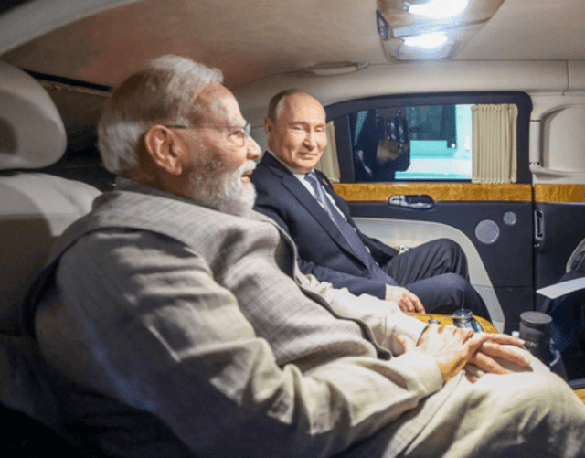 Modi and Putin showcase car diplomacy in New Delhi meeting
