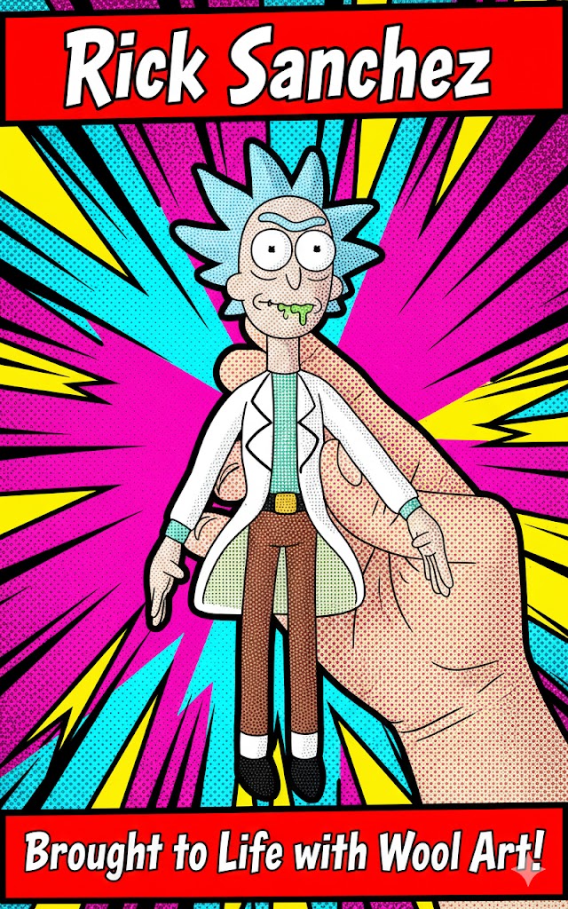 Rick Sanchez brought to life through creative wool art