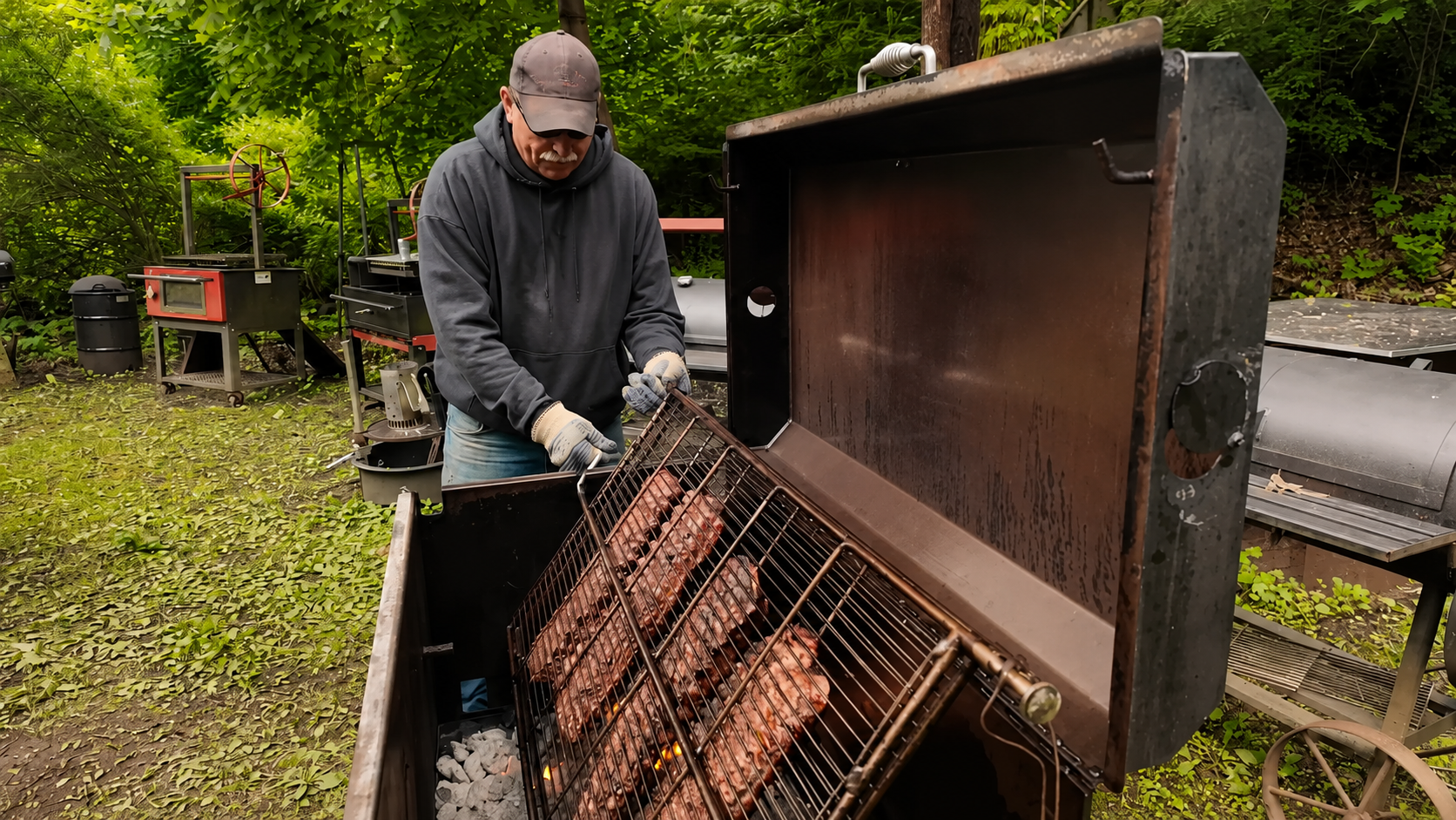 Forget low and slow - he kept flipping these ribs until they were just ...