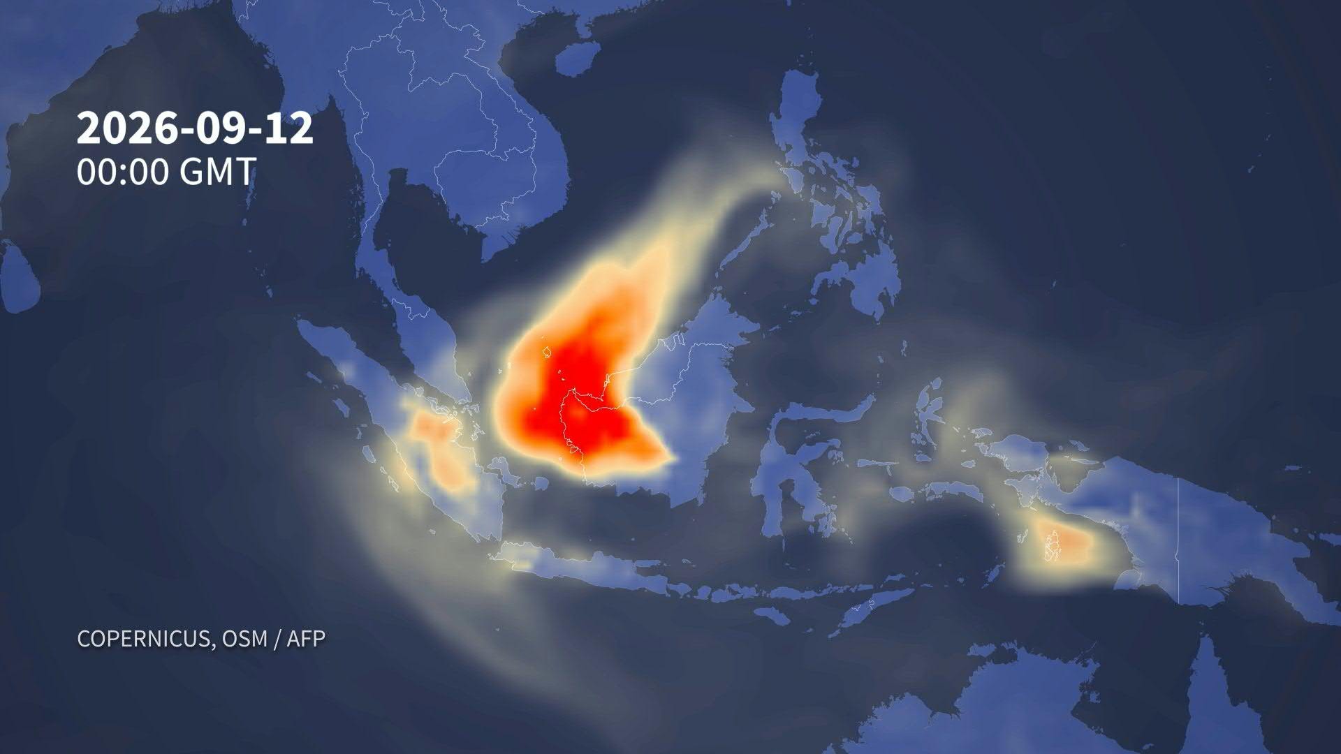 Animated map: Smoke from Indonesia fires