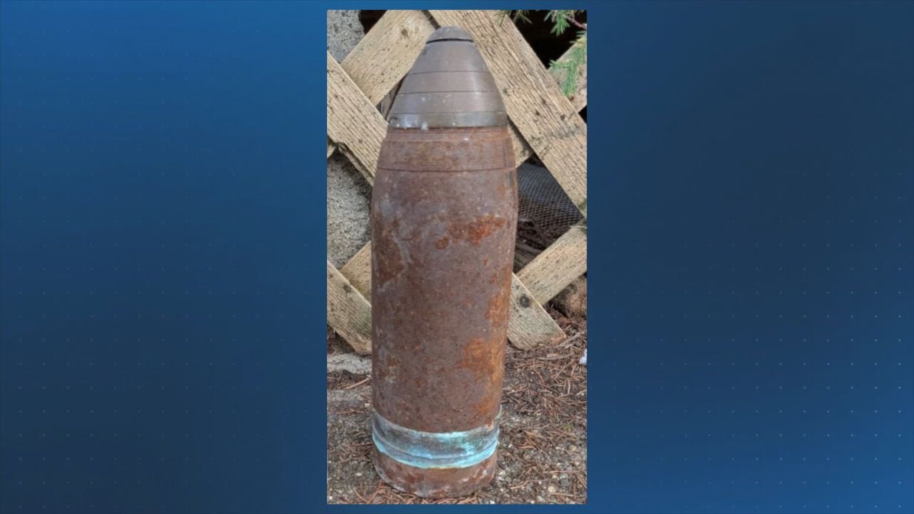 Live unexploded artillery shell found inside Maynard home