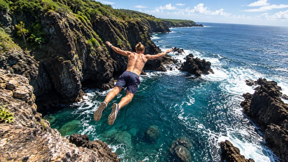 Hawaii adventure takes cliff jumping to another level