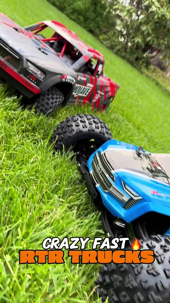 3S vs 6S RC trucks side by side speed run