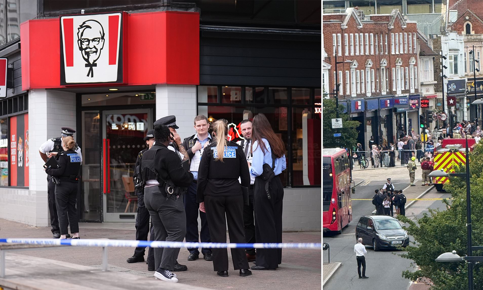 Boy, 14, was among three teenagers stabbed in KFC machete gang fight
