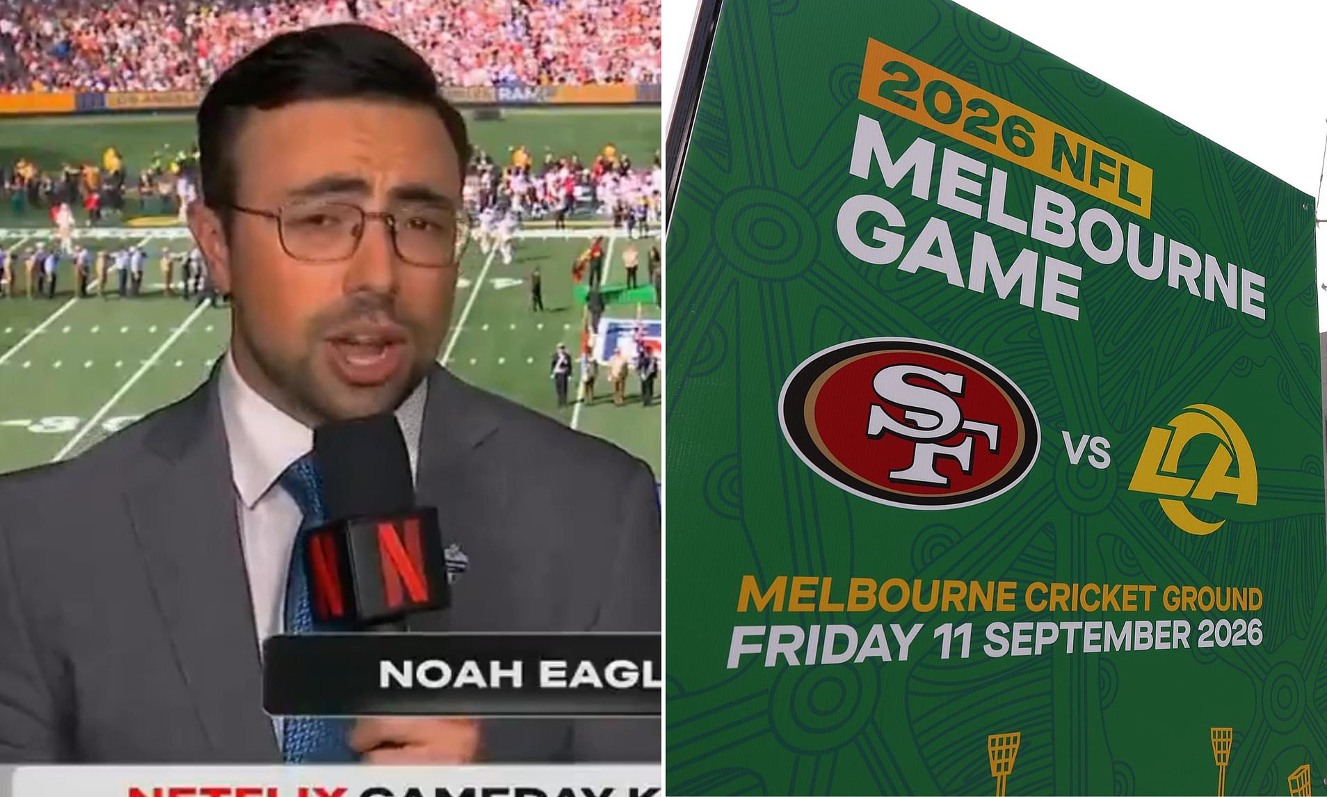 Netflix announcer ridiculed for Melbourne pronunciation during NFL's first ever Australia game