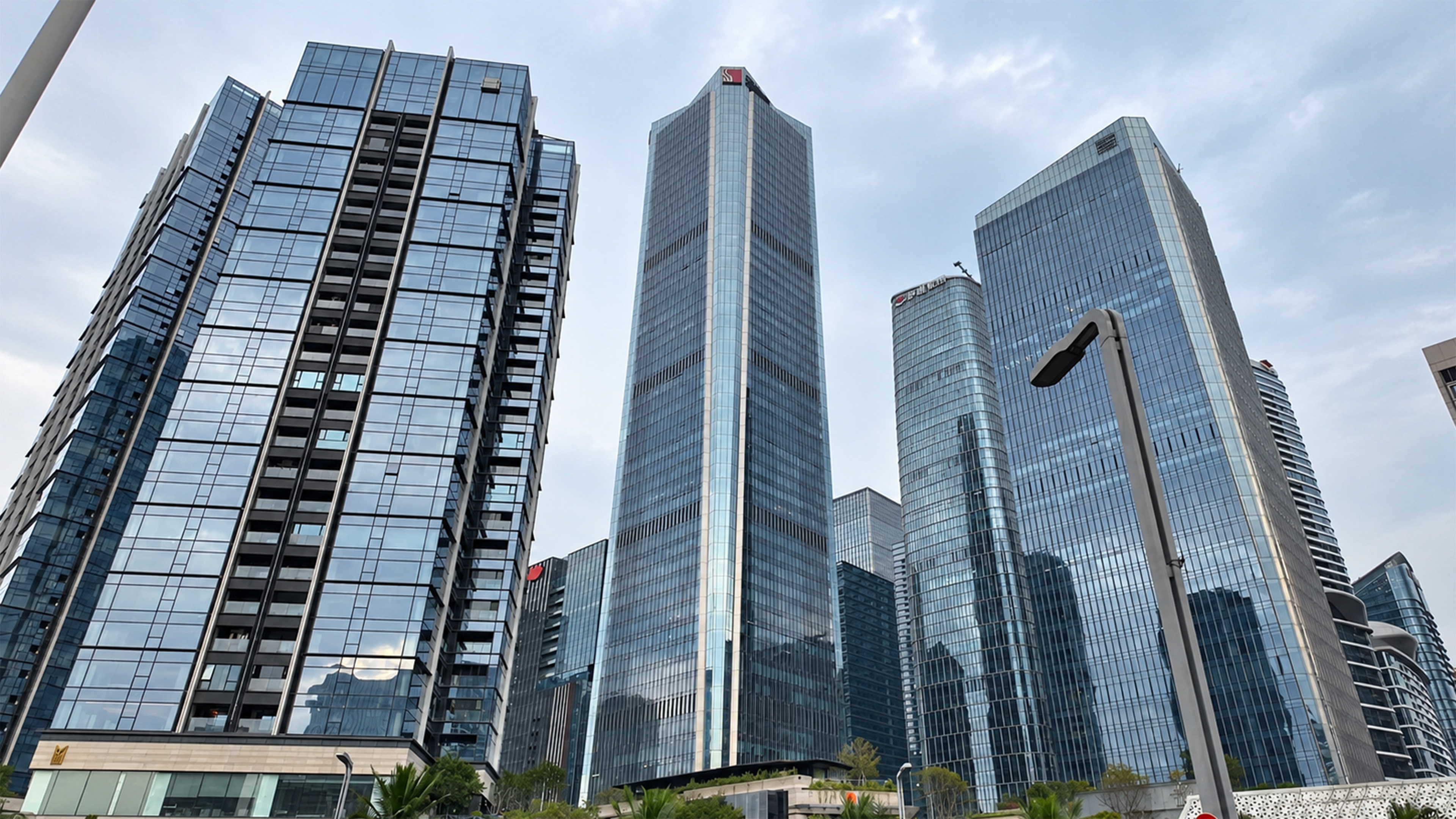 Walking beneath Chongqing giant skyscrapers