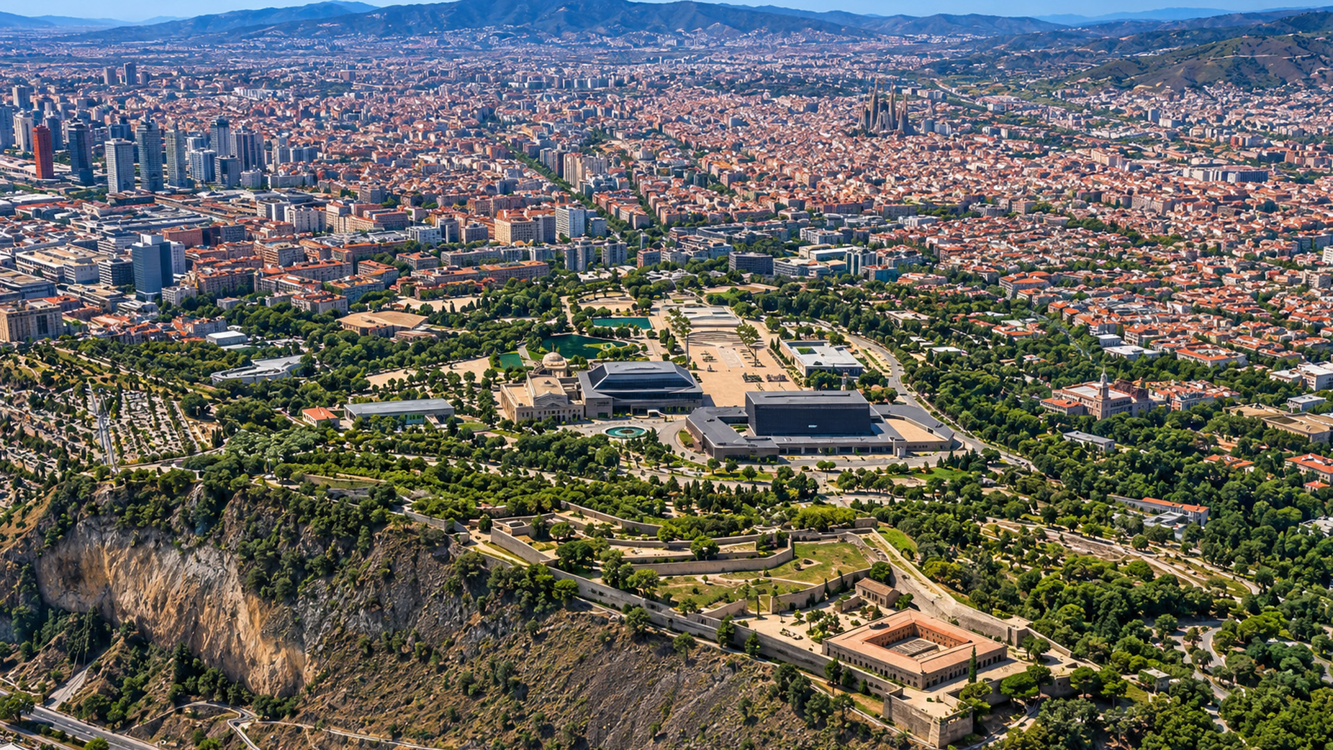 Aerial view of Barcelona from Montjuïc