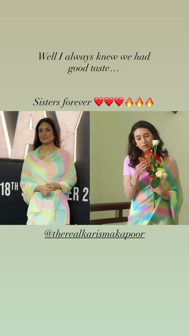 A screenshot of Kareena Kapoor's Instagram Story. 