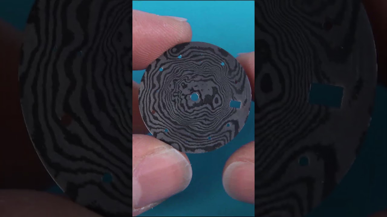 I made a custom Damascus dial for my watch ⌚️