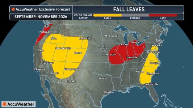 Maps show 2026 fall foliage predictions. When will colors peak?