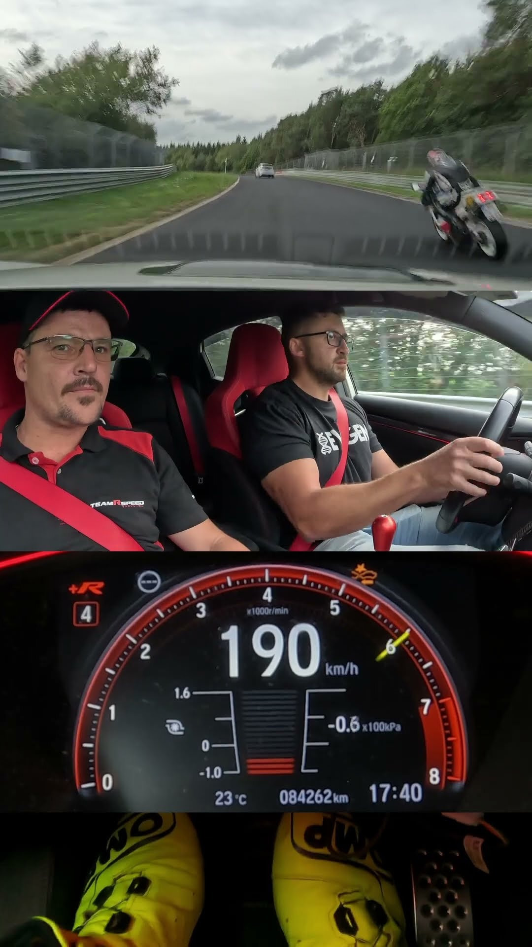 Modified Civic Type R takes on a superbike at the Nordschleife