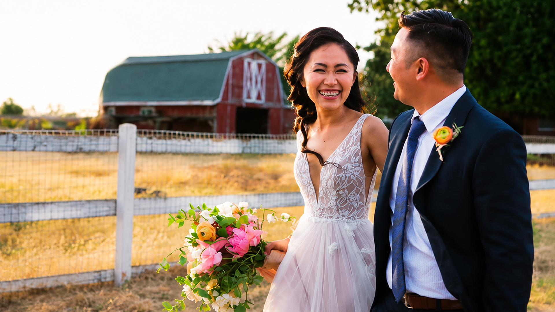 They planted a garden in their backyard and it bloomed into a wedding