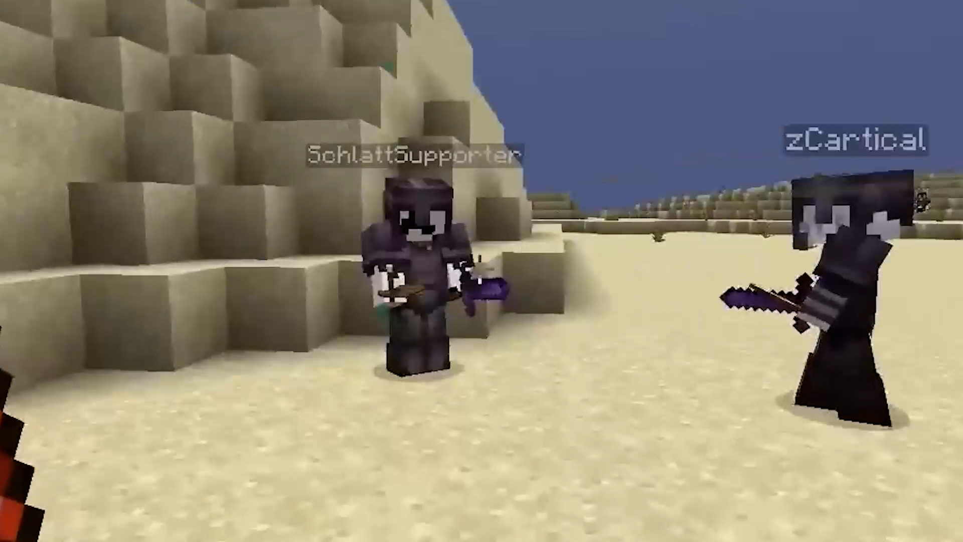 Testing combat strategies in Minecraft cart PvP matches