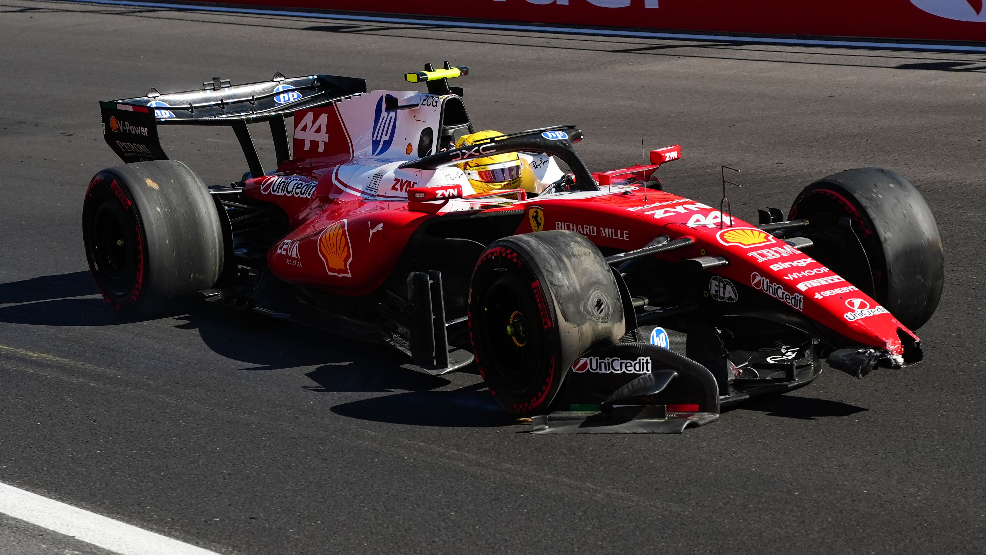 Lewis Hamilton crashes in Madrid before ignoring Ferrari instruction to ...