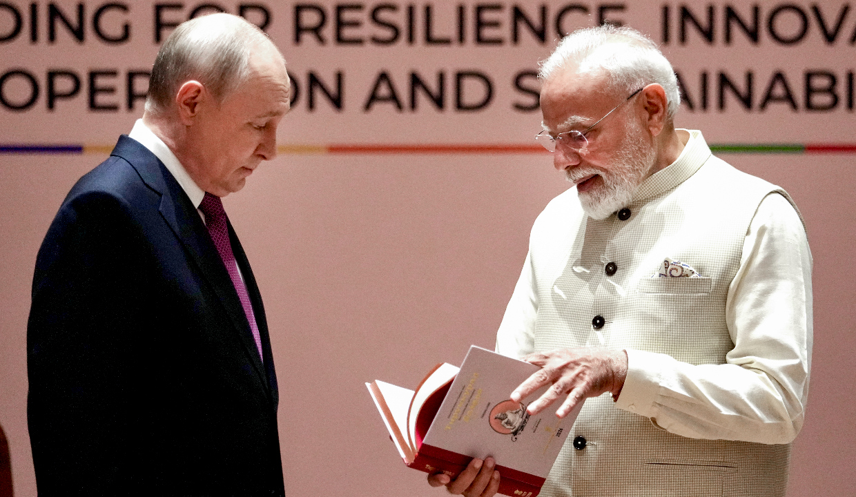 Modi gifts Russian translation of Thirukkural to Putin at BRICS summit
