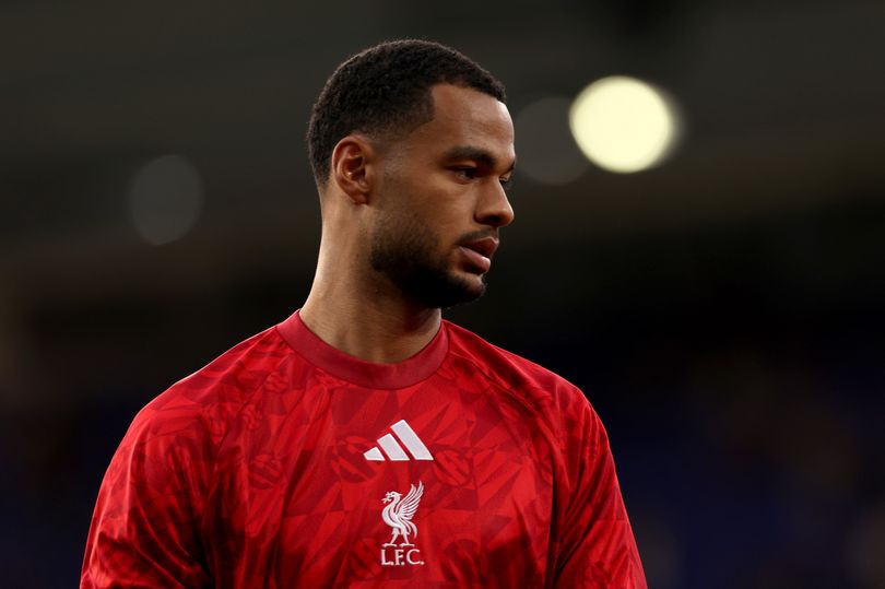 Cody Gakpo warms up before the Premier League 2026/27 match between Ipswich Town and Liverpool FC at Portman Road.