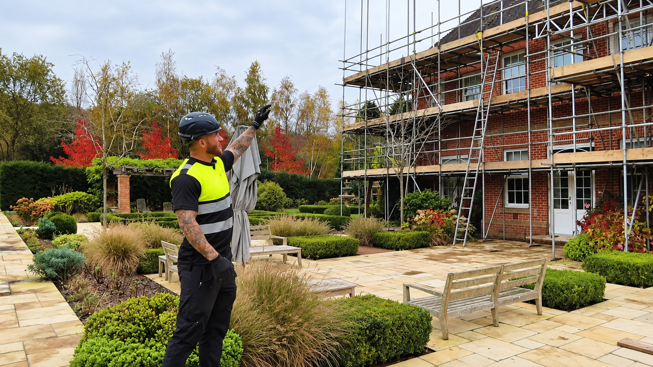 Building complex temporary roof structures on historic architecture