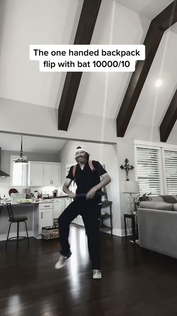 One-handed bat trick through a loop