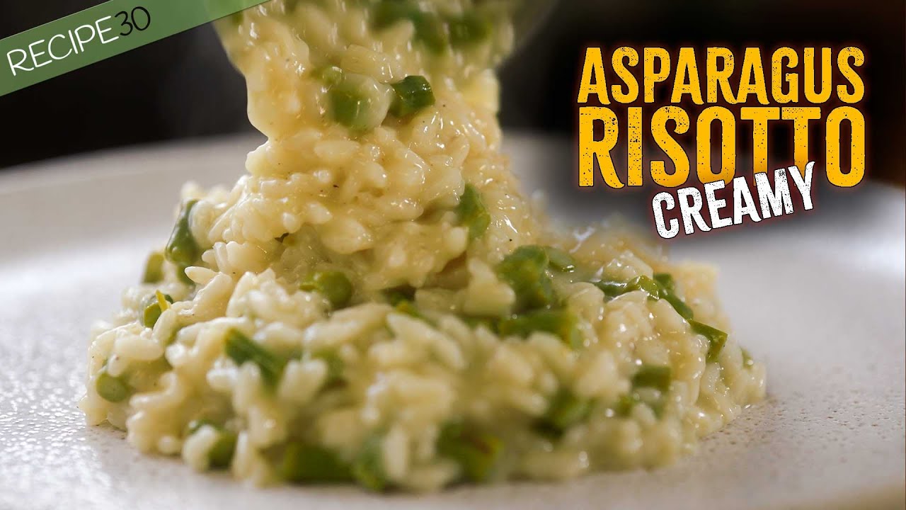 Easy asparagus risotto for beginners, creamy, cheesy, buttery