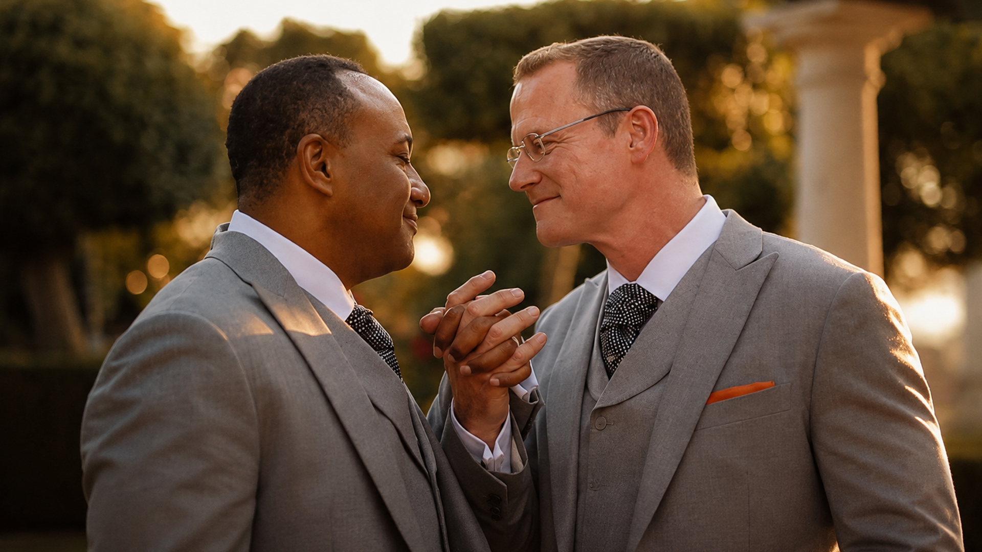 Bold orange and blue details give this Italian wedding a distinctive look