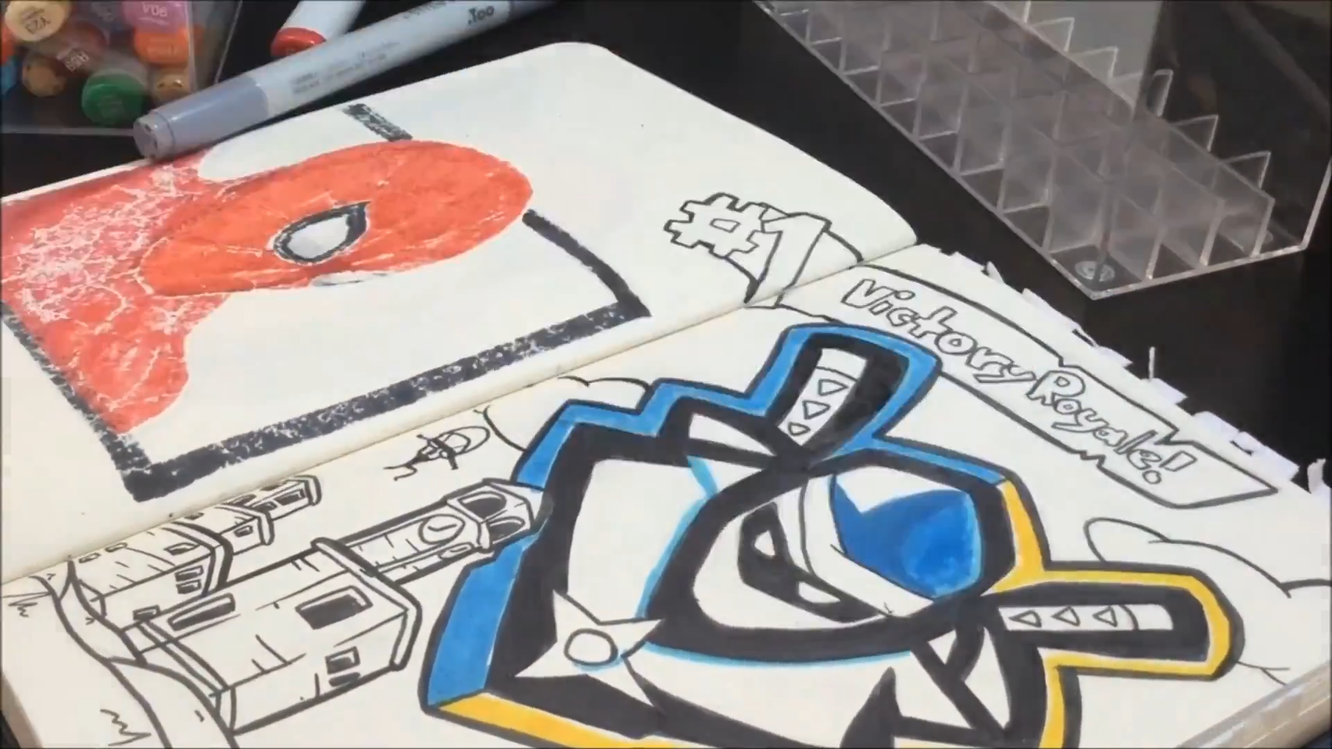 Turning iconic gaming figures into vibrant marker artwork