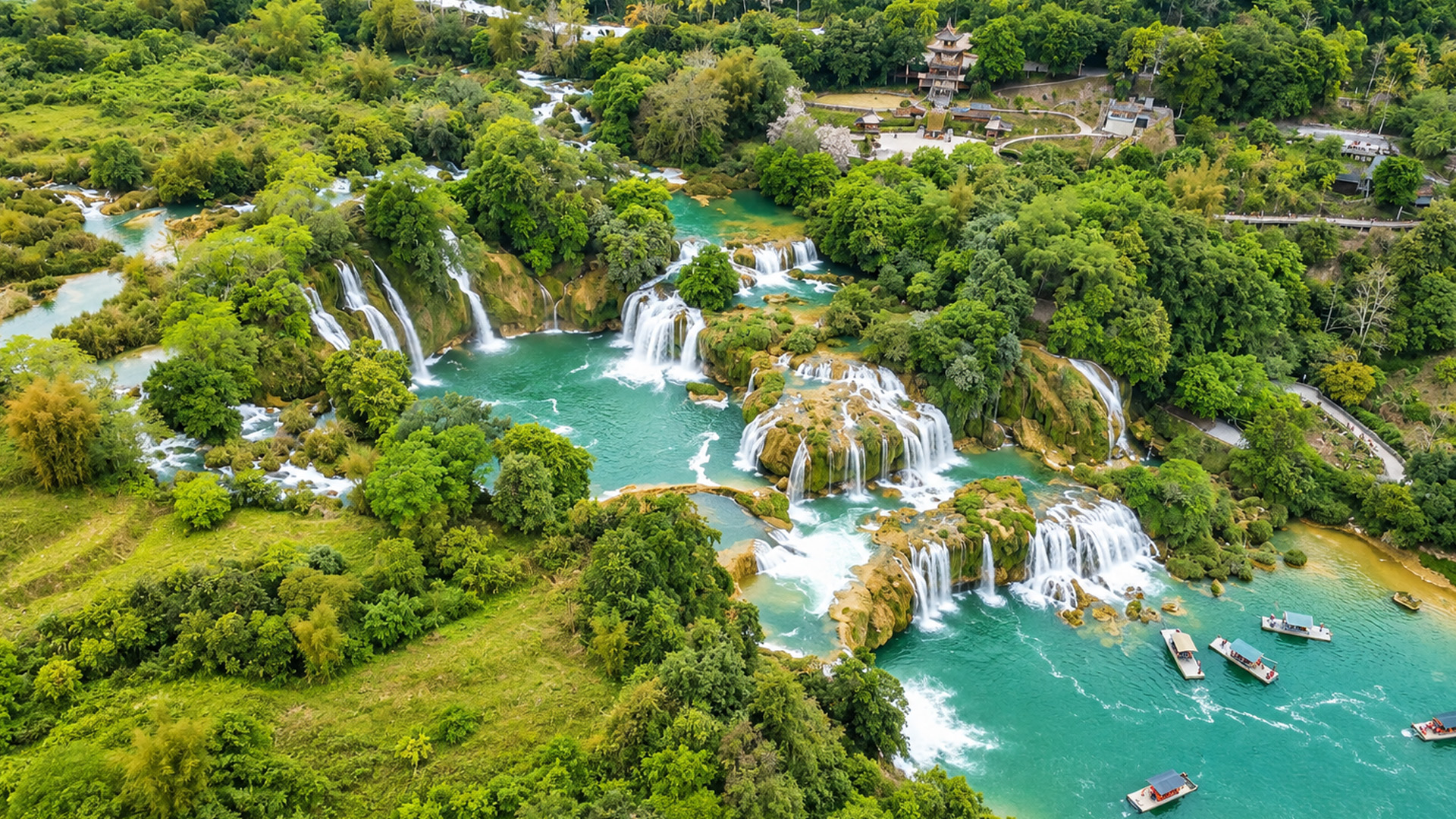 This waterfall sits between two countries