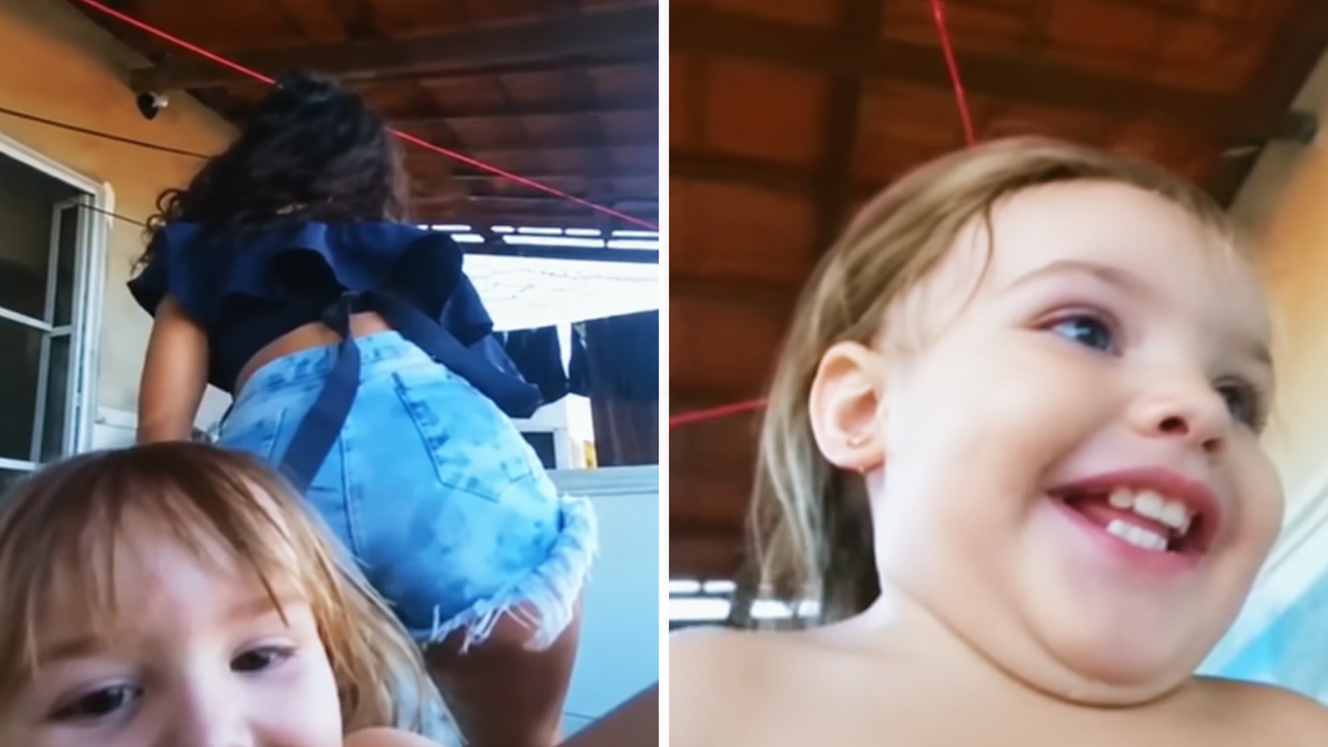 A tiny thief interrupted her dance recording