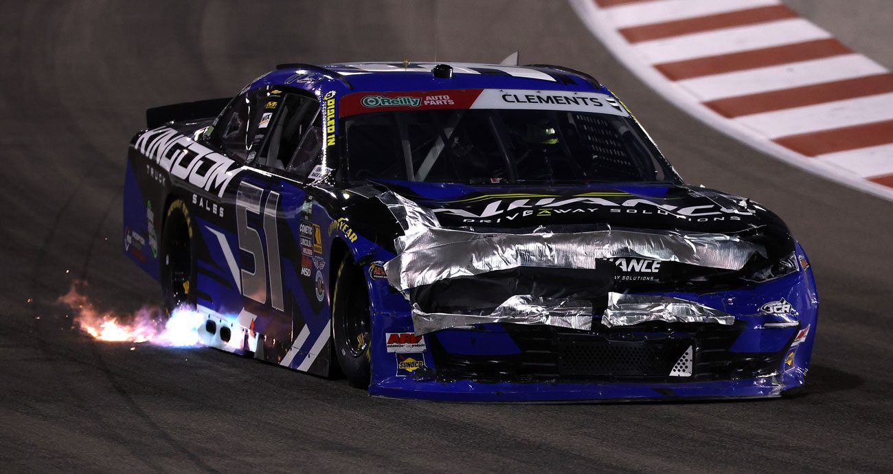 Pit-road pileup in O'Reilly Gateway race collects Caruth, Sanchez, others