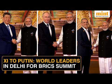 Watch PM Modi welcomes world leaders at Bharat Mandapam for BRICS ...