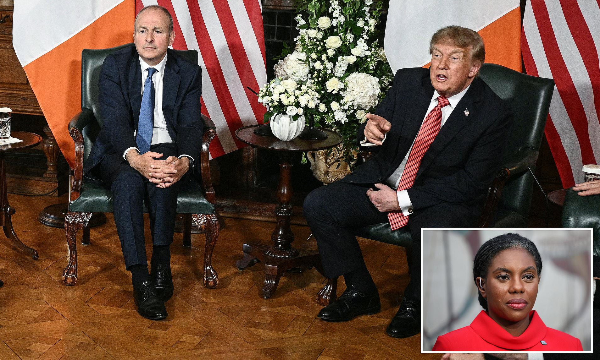 UK politicians including Kemi Badenoch tear into Trump over support for united Ireland