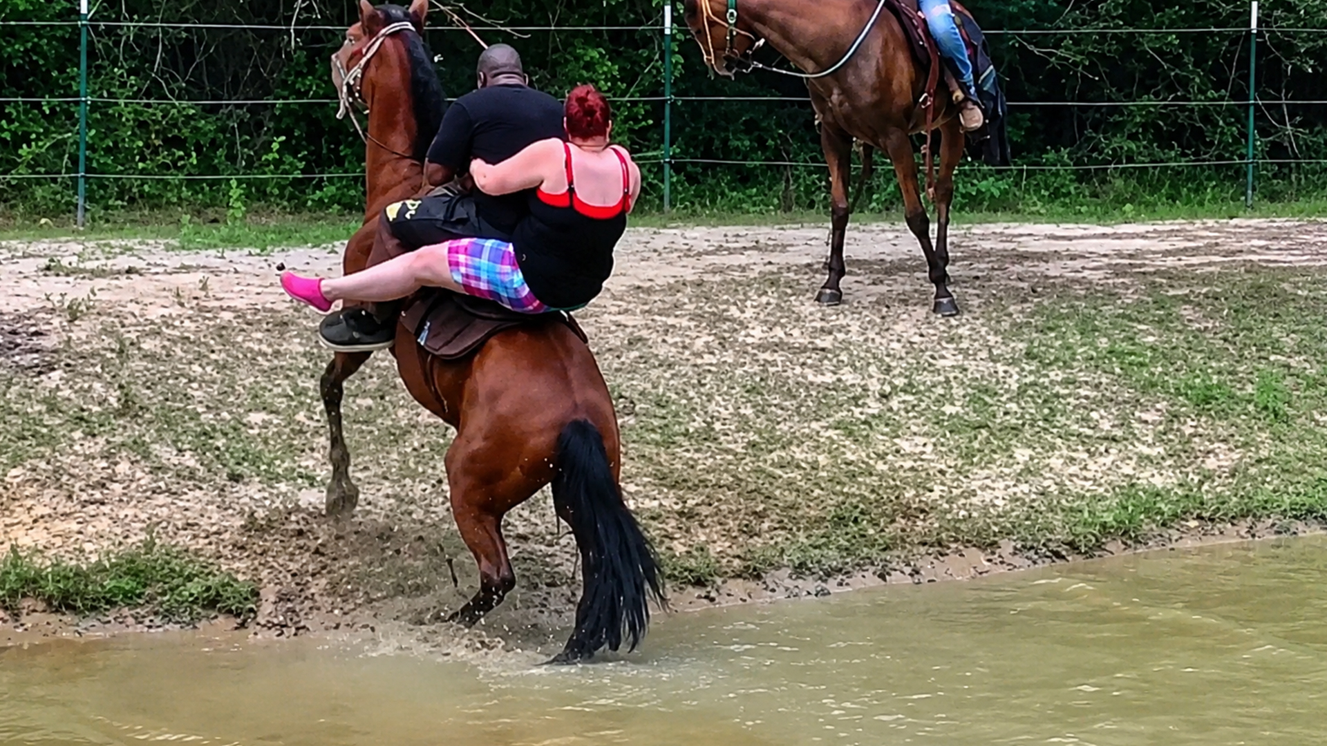 Horseback ride takes a wild turn and ends with a soaking