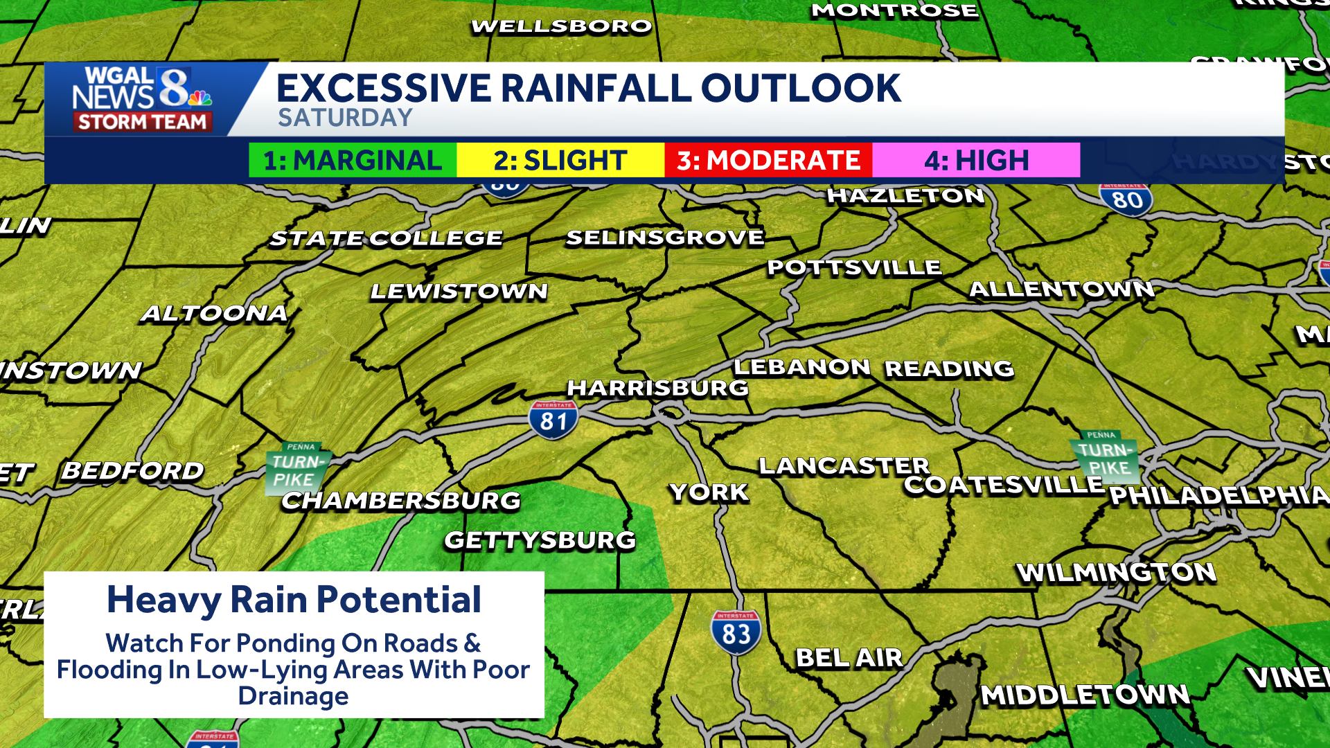 Showers and a few thunderstorms expected overnight | Localized flooding possible