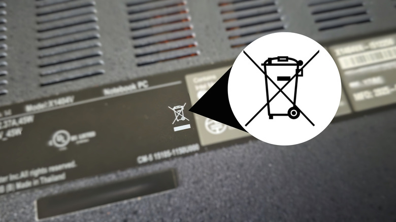 Why is there a crossed out trash can symbol on some electronics?