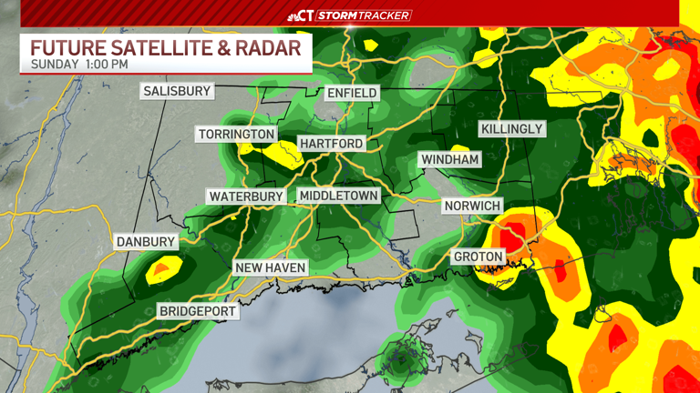 Heavy rain possible at times through a soggy Sunday
