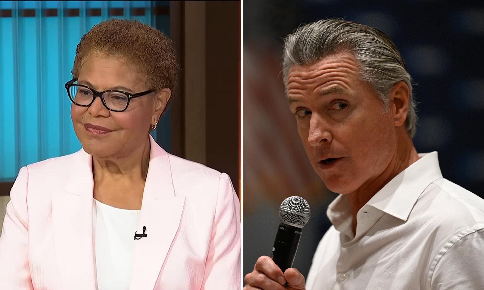 LA Mayor Karen Bass bristles after being asked if she would endorse Gavin Newsom for president