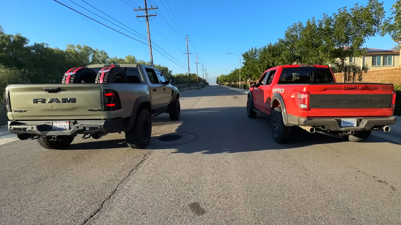 Inside The Epic Rivalry Between Ford Raptor R And Ram TRX on Drag Race
