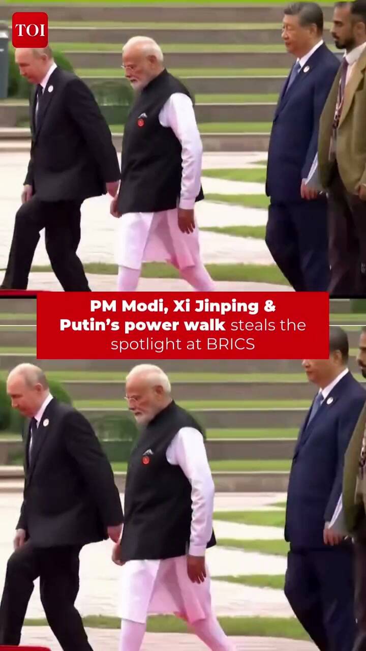 Modi, Putin, Xi walk together at BRICS summit