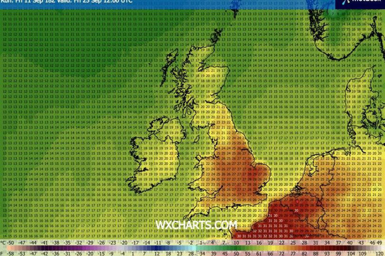 UK weather maps show 30C heat surge as 20 counties could hit 28C – see ...