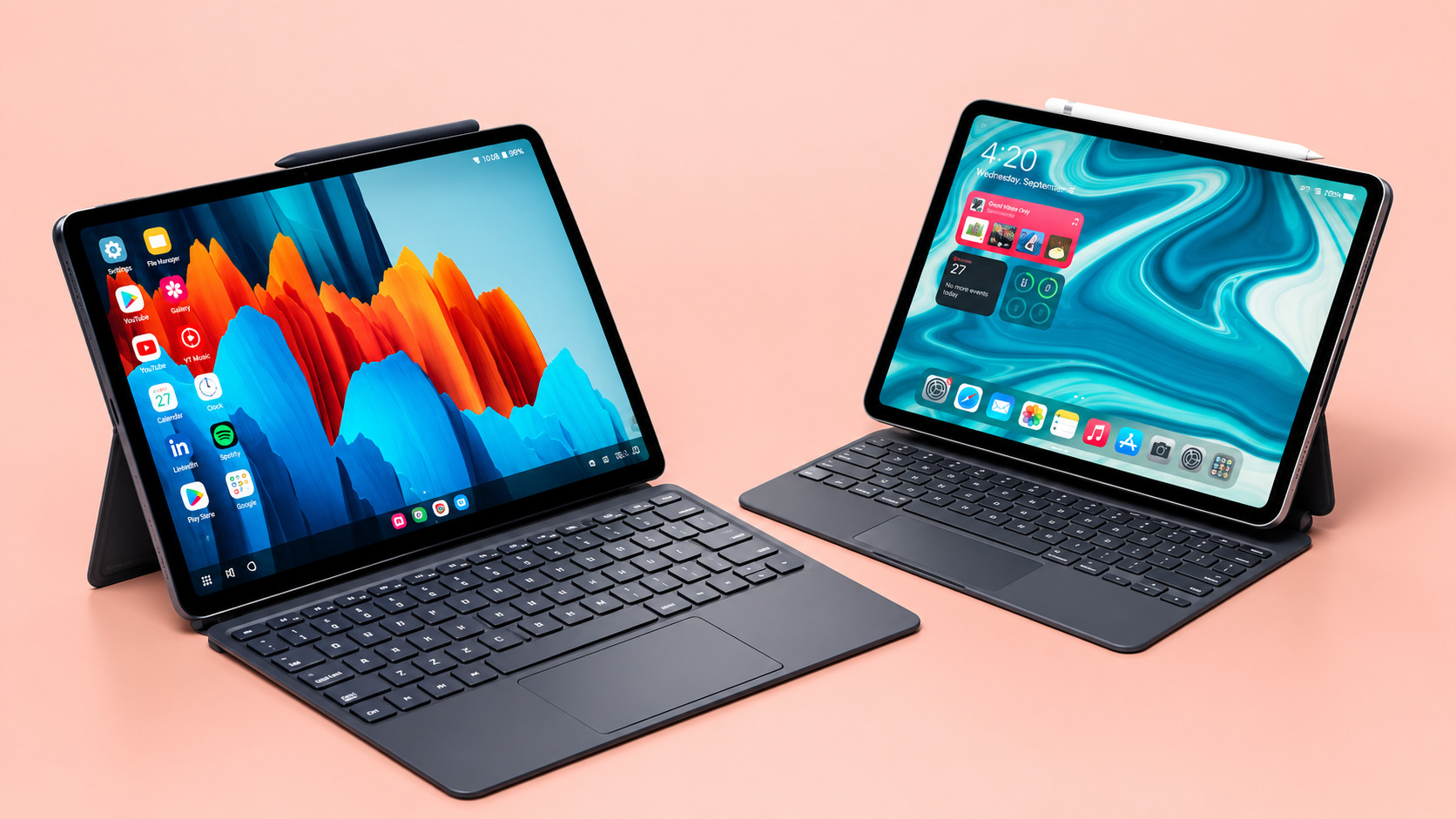An iPad Pro user checks out a real Android contender