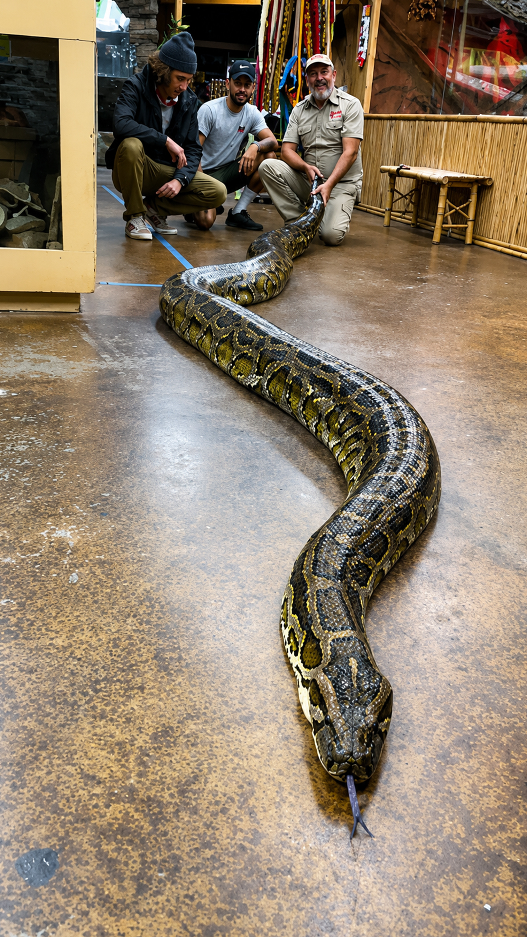 Enormous Burmese python stuns people with its unbelievable scale