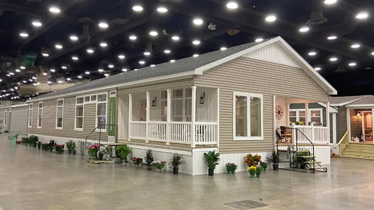 A newly designed prefab home with distinctive interior features