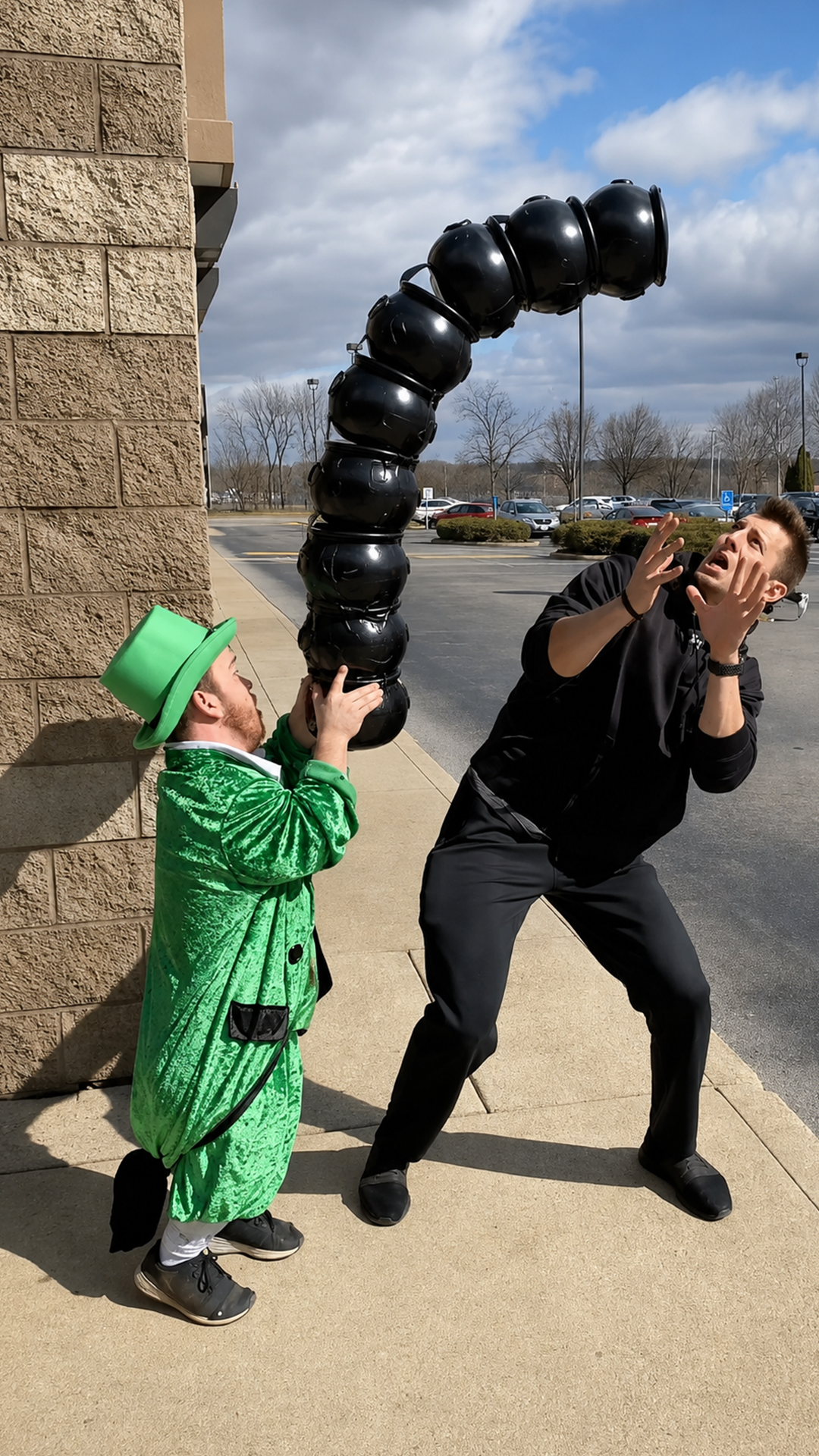 Public reaction to a funny falling gold drop prank