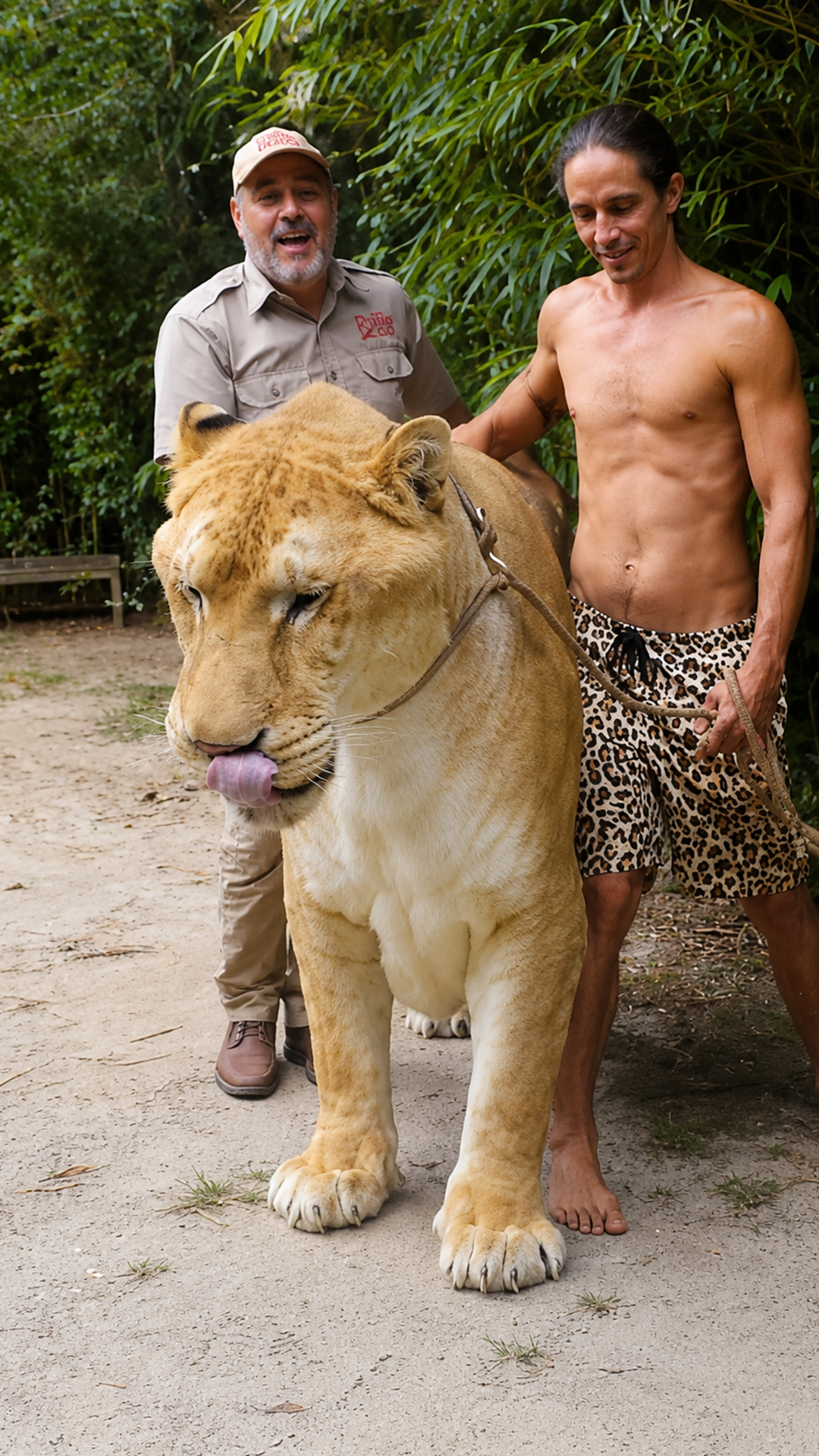 Liger hybrid big cat displays physical traits inherited from both parents